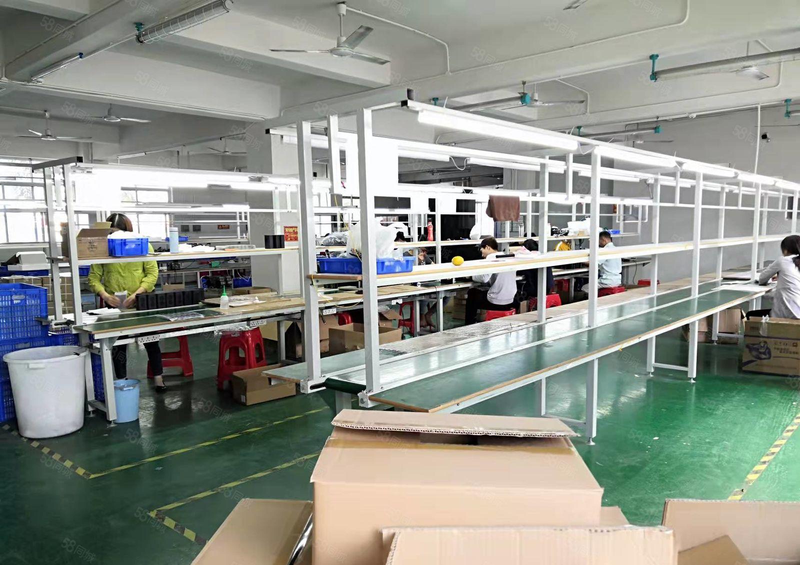 电子加工行业凤岗雁田工业区楼上850平厂房出租精装修带办公