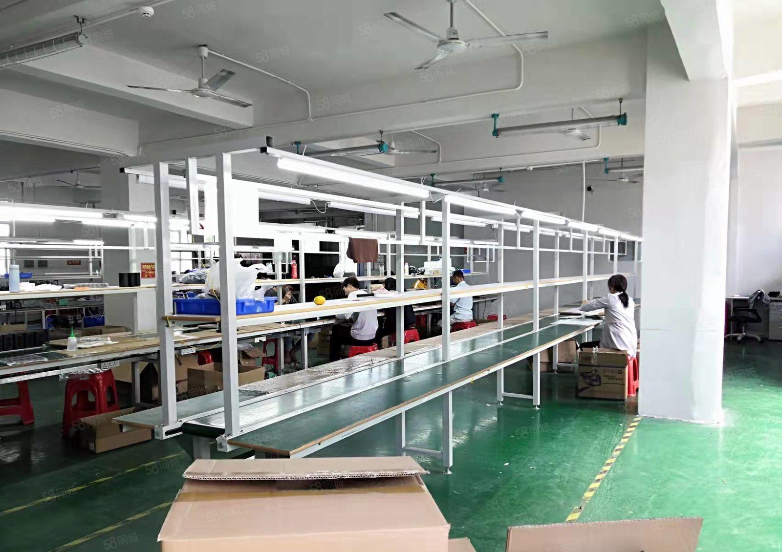 电子加工行业凤岗雁田工业区楼上850平厂房出租精装修带办公