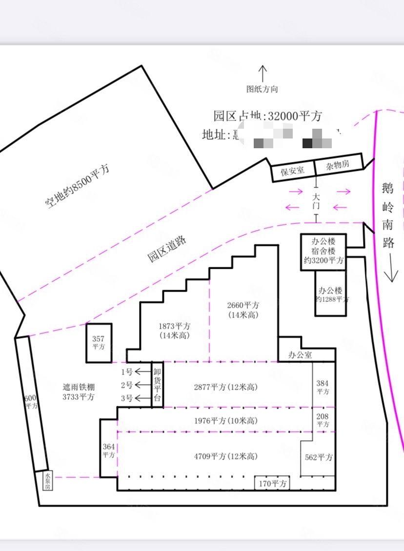 惠州城区，汽总站附近14米高钢构20000平米，空地八千平米