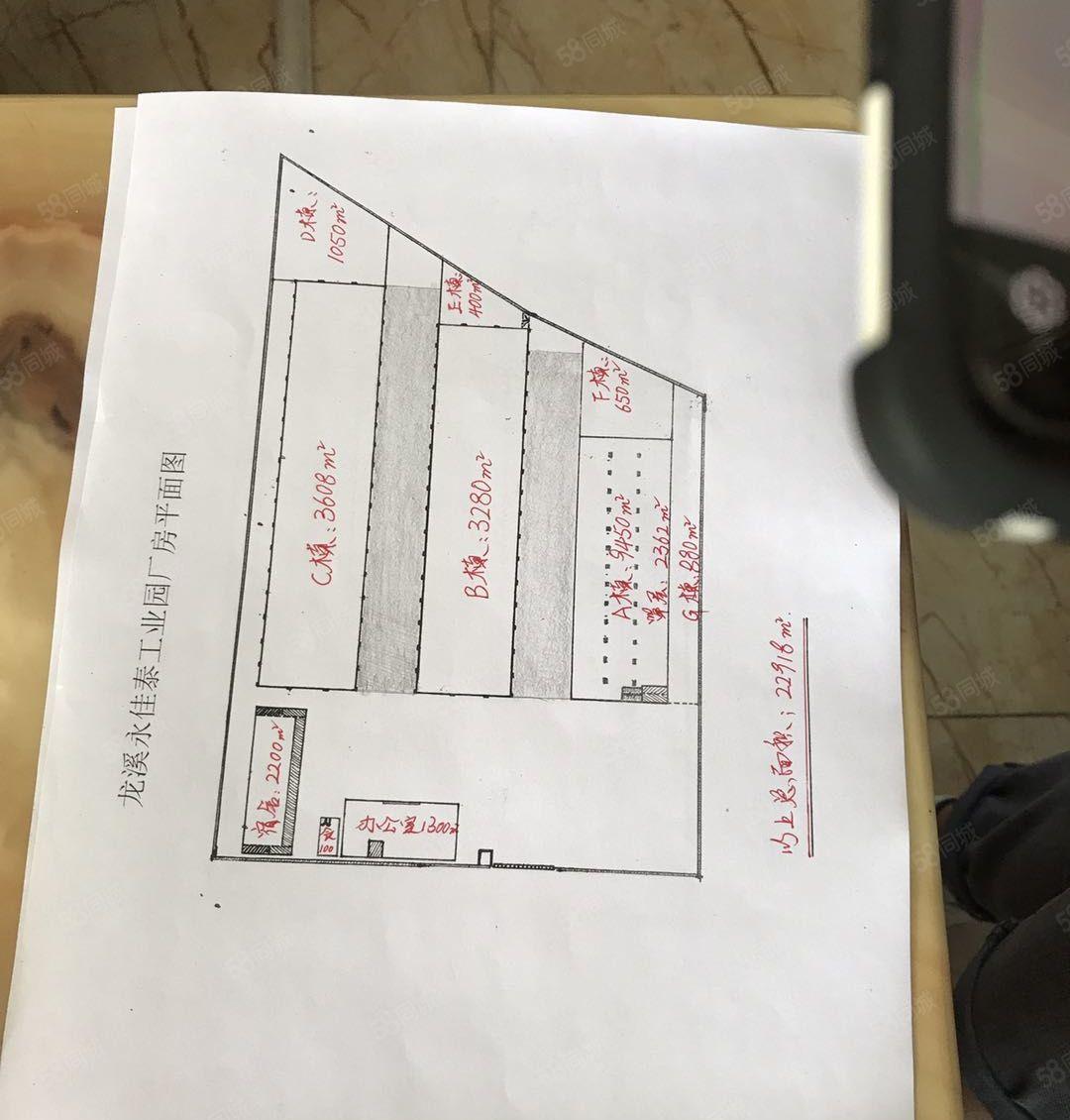 龙溪镇主道边上单层厂房加楼房出租，单层3000一栋，证件齐全