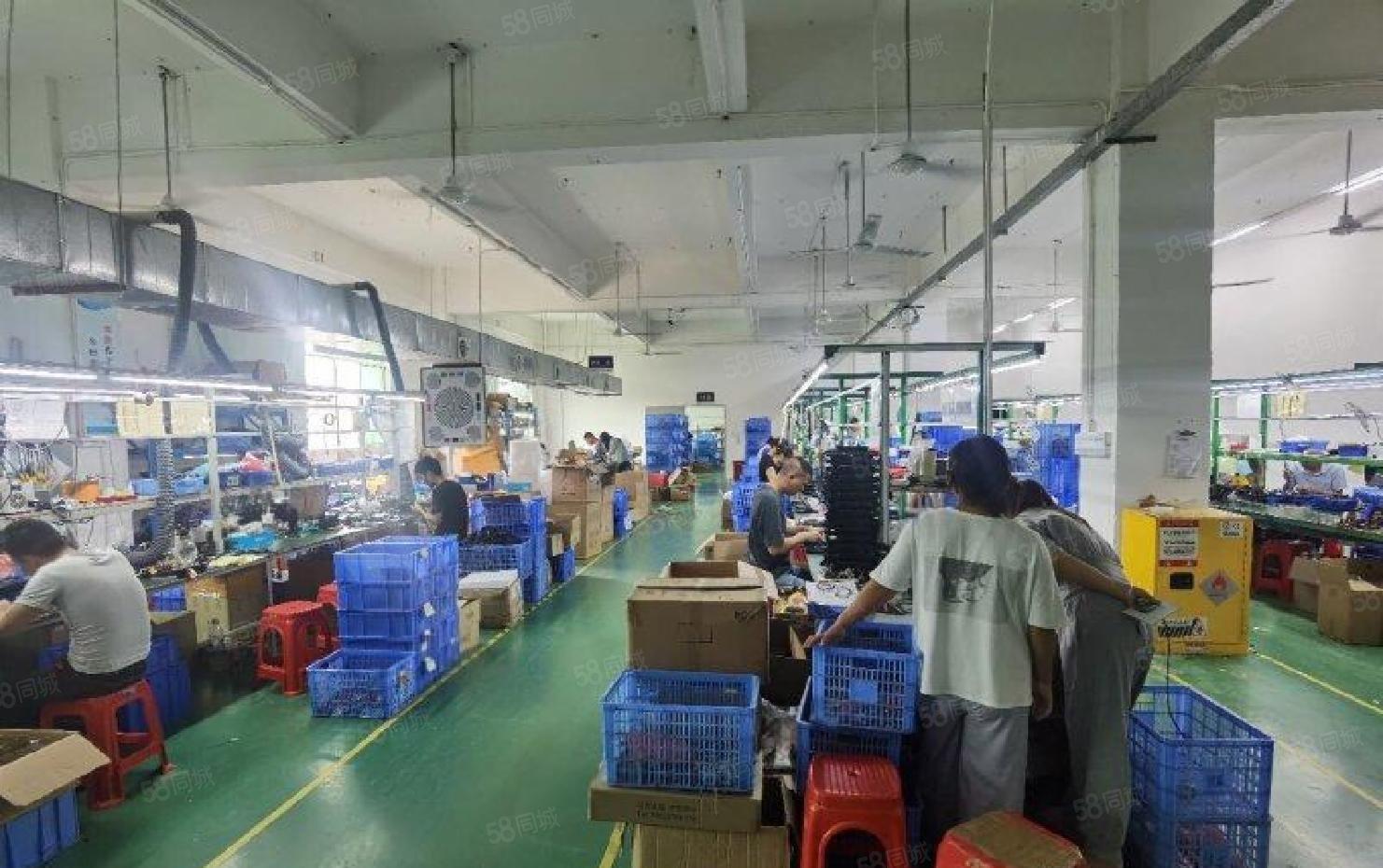 宝安沙井大型工业园新出楼上带装修1350平厂房出租可分租