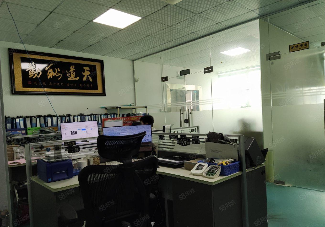 沙井新桥高速路口工业园新出楼上1000平精装厂房，精装修