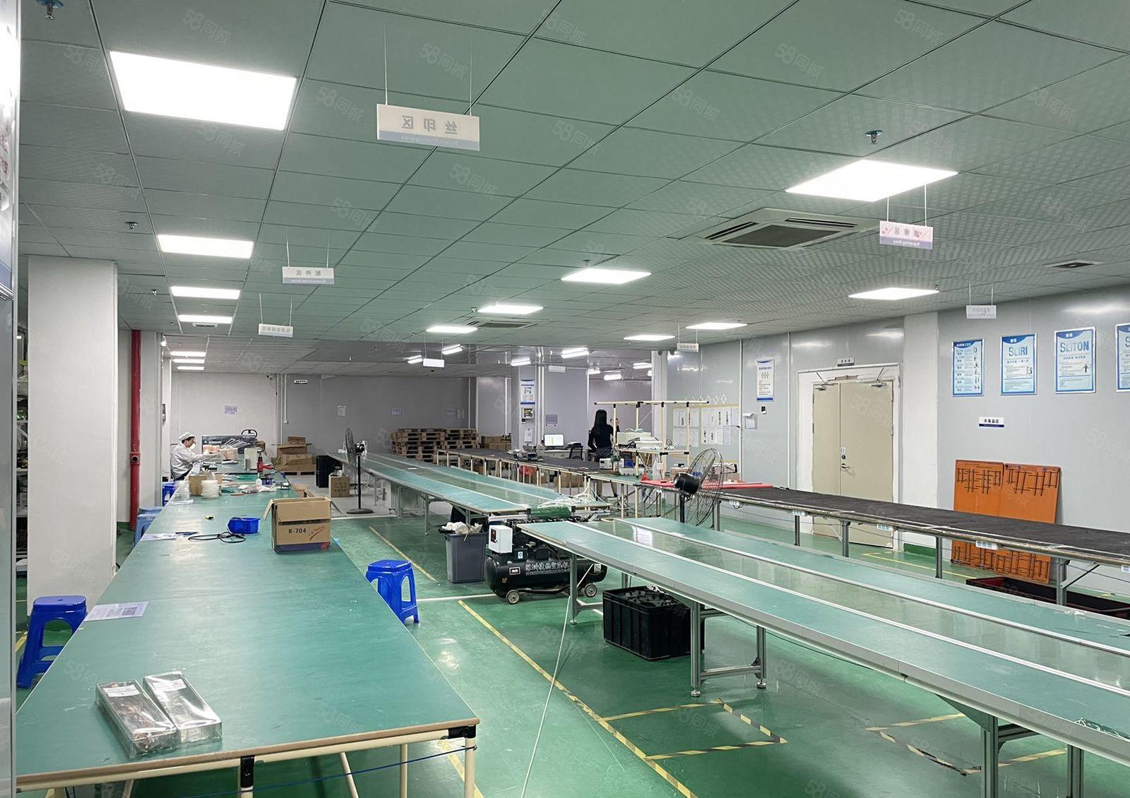 石岩高新产业园楼上1200平整层带无尘车间办公室可分租